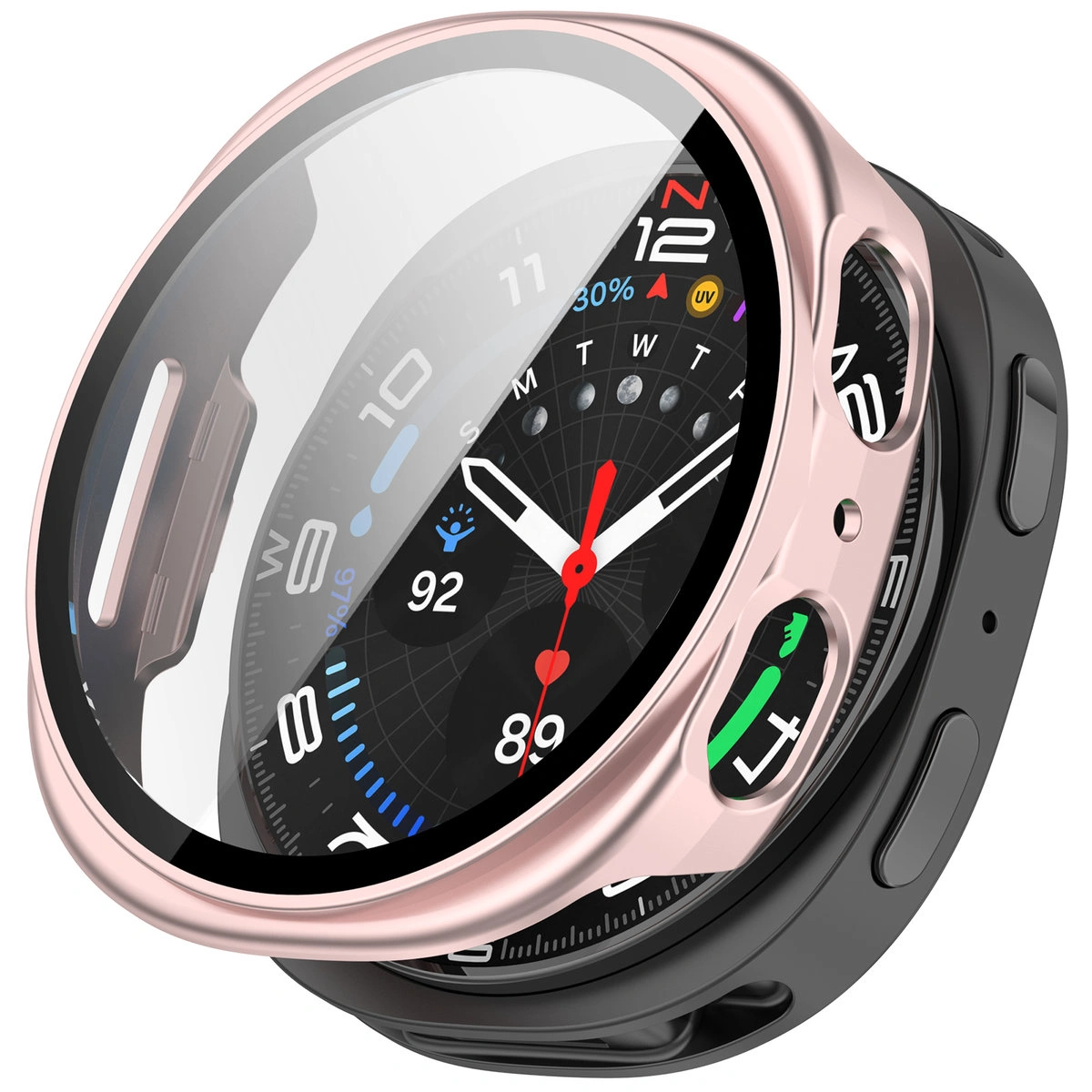 Wizualizacja nakładania etui Bizon Case Watch Adamo do Galaxy 8 44 mm